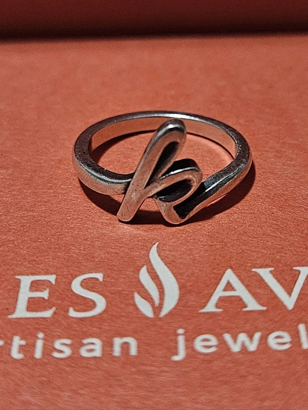 James Avery Silver 'K' Initial Ring Size 6.5- Sterling Silver